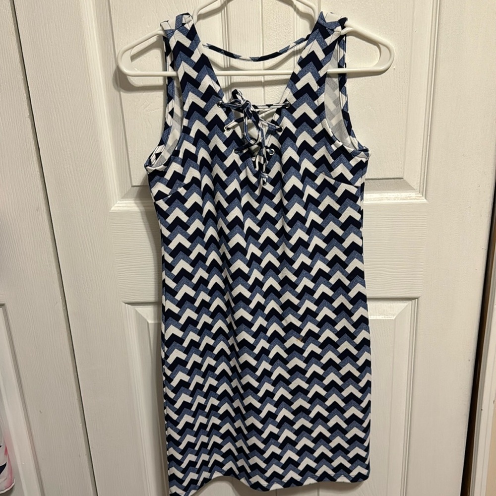 Small navy blue and white summer dress